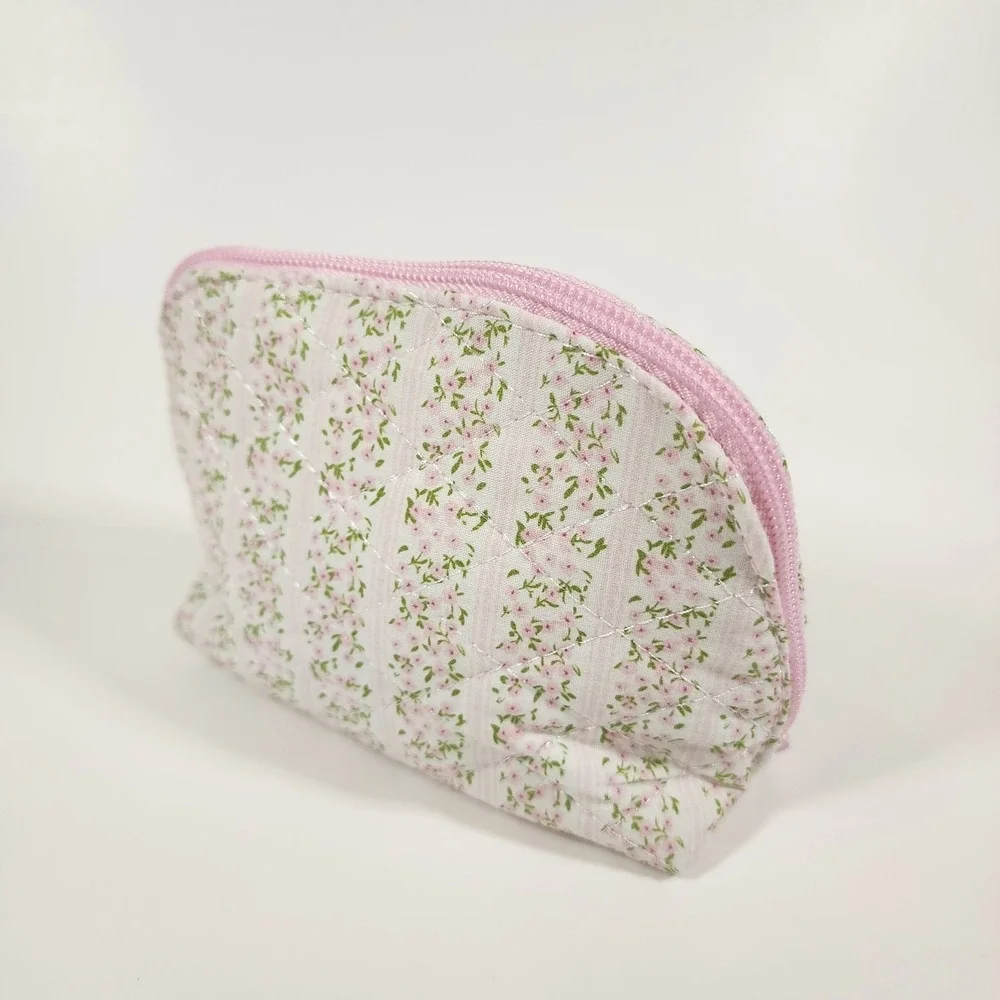 Lot of 12 Quilted Floral Cosmetic Bags‎ Makeup Pouches Travel Toiletry Mixed